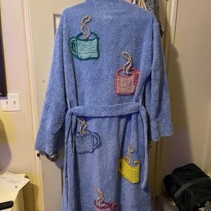 Canyon group chenille vintage robe with coffe cups
